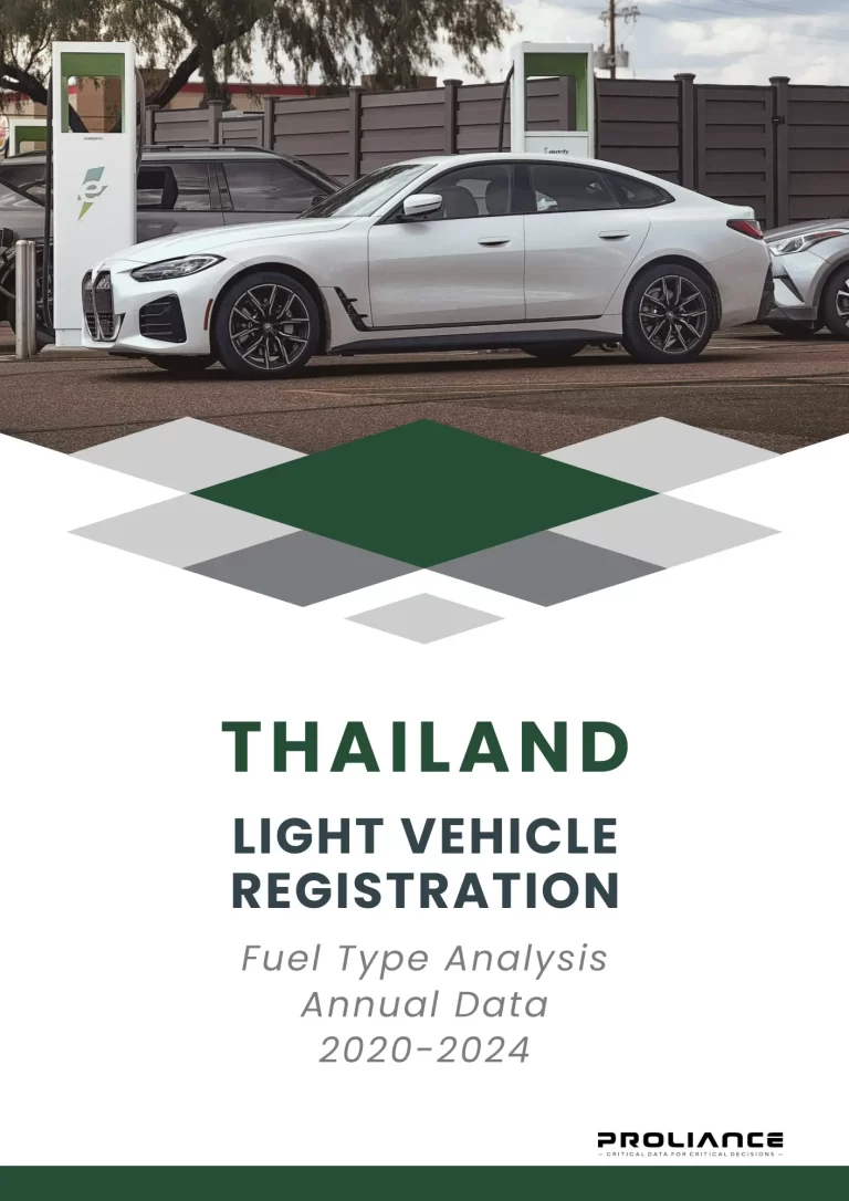 Thailand Light Vehicle Registration - Fuel Type Analysis Annual Data 2020-2024 1 Thailand light vehicle registration fuel type annual analysis report showing luxury electric vehicle at charging station