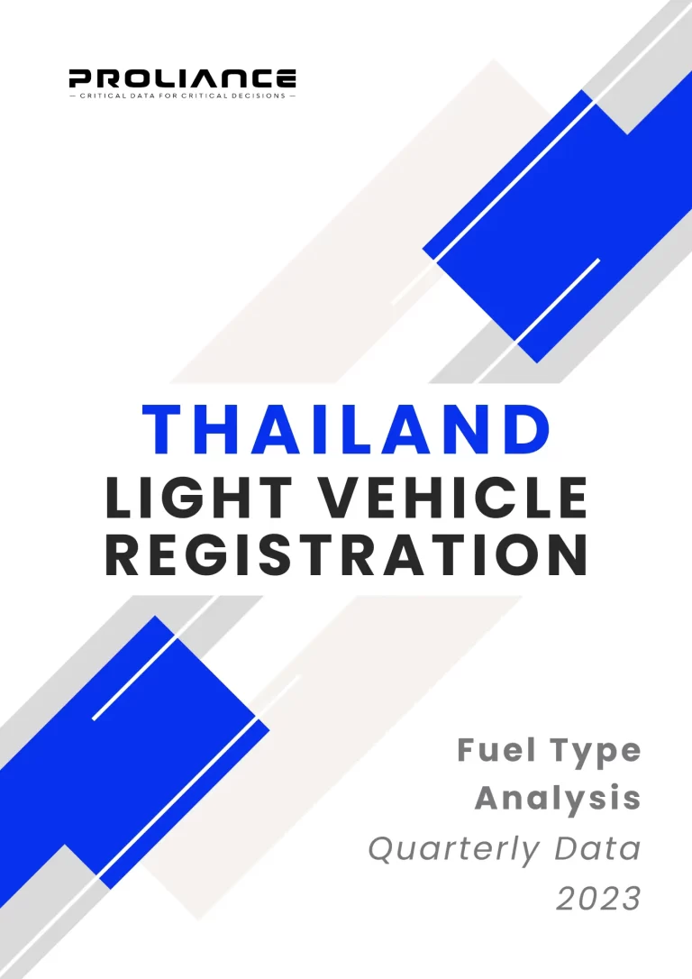 Thailand Light Vehicle Registration - Fuel Type Analysis Quarterly Data 2023 1 Thailand light vehicle registration fuel type quarterly analysis report 2023 with abstract geometric design