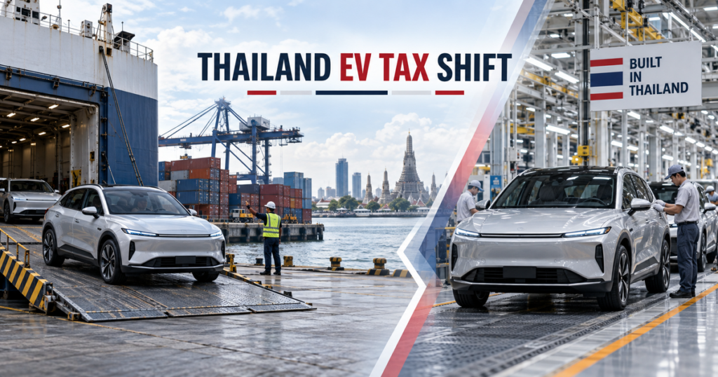 Imported electric vehicle and local EV production in Thailand